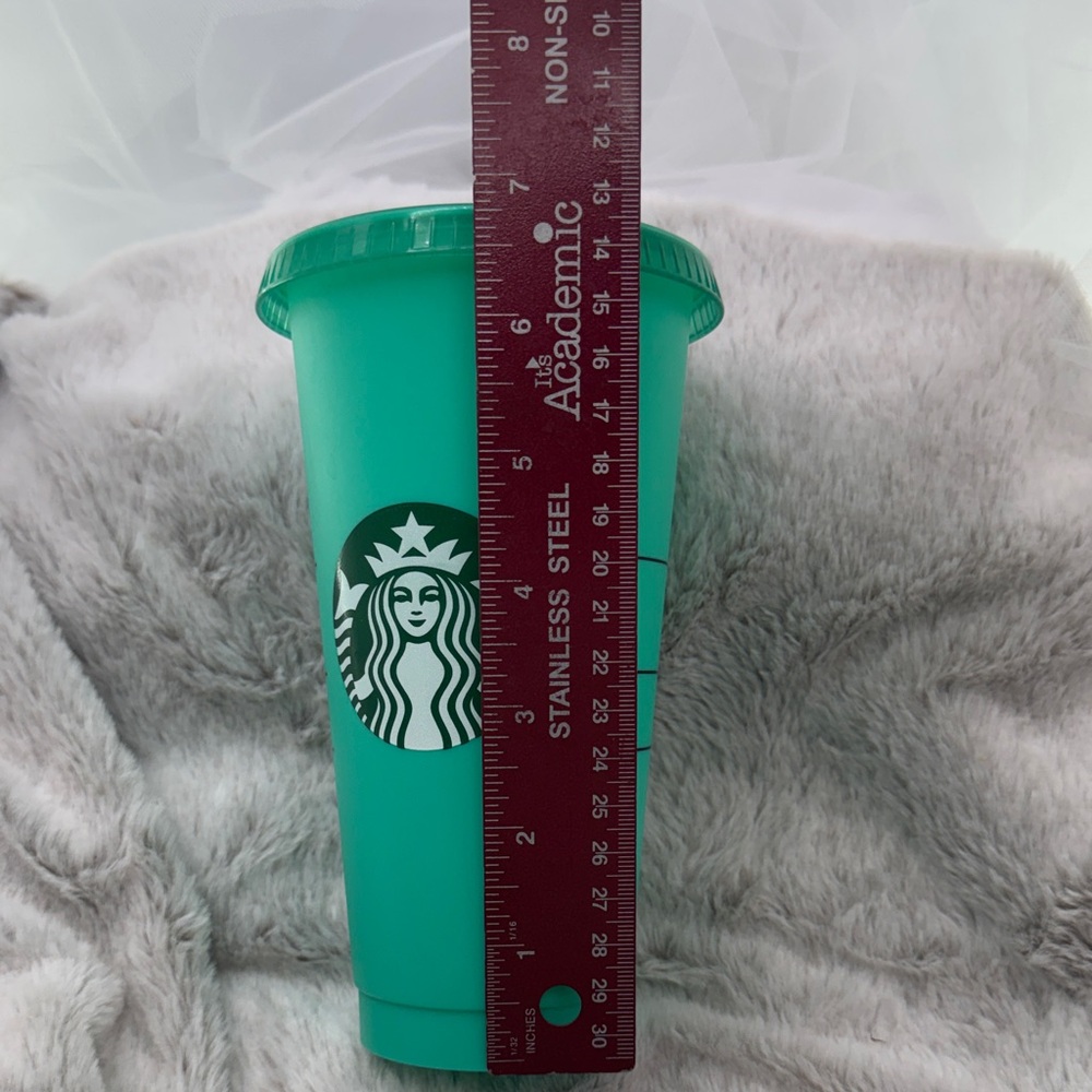 Starbucks Turquoise Plastic Reusable Cold Cup with Logo - Picture 6 of 7